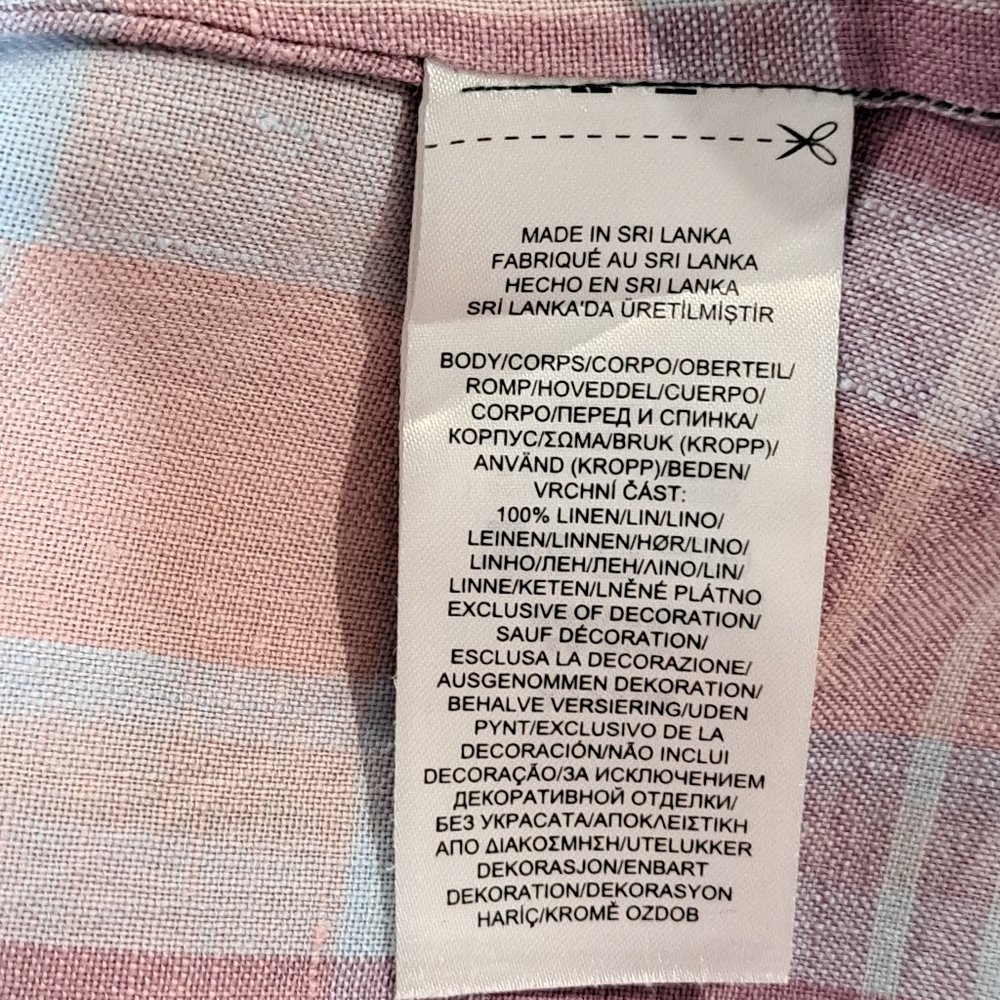 LRL Pastel Plaid Linen Button-Up Classic Coastal Cottage Preppy Shirt Womens M - Picture 12 of 14